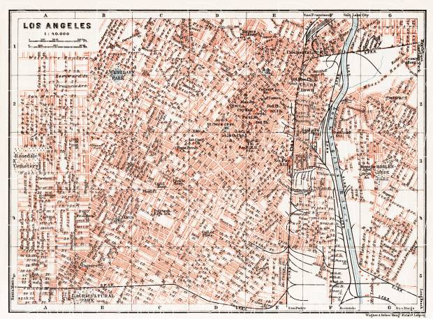 Los Angeles city map, 1909. Use the zooming tool to explore in higher level of detail. Obtain as a quality print or high resolution image