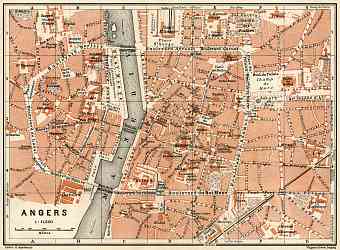 Angers city map, 1913