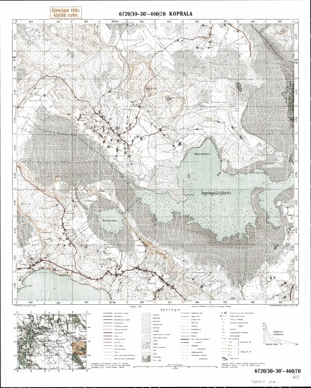 Granitnoje. Koprala. Topografikartta 402402. Topographic map from 1936. Use the zooming tool to explore in higher level of detail. Obtain as a quality print or high resolution image