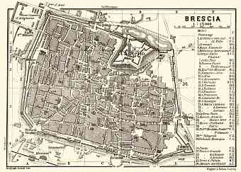 Brescia city map, 1898