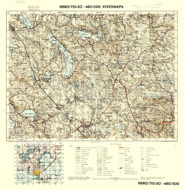 Pervomajskoye. Kivennapa. Topografikartta 4023. Topographic map from 1938. Use the zooming tool to explore in higher level of detail. Obtain as a quality print or high resolution image