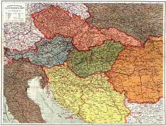 Slovakia on the General and Railway Map of the Austro-Hungarian Empire Successor States (in Czech), 1920