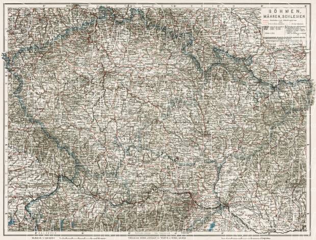 Slovakia on the general map of Bohemia, Moravia and Silesia, 1910. Use the zooming tool to explore in higher level of detail. Obtain as a quality print or high resolution image
